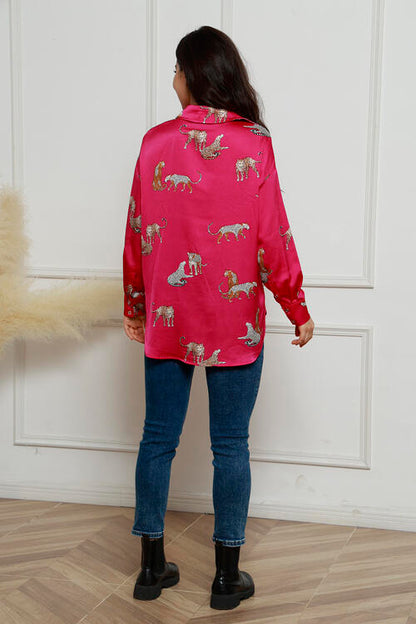 Hemd mit Kragen und Animalprint