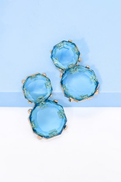 Ohrringe mit geometrischem Rahmen aus Zinklegierung