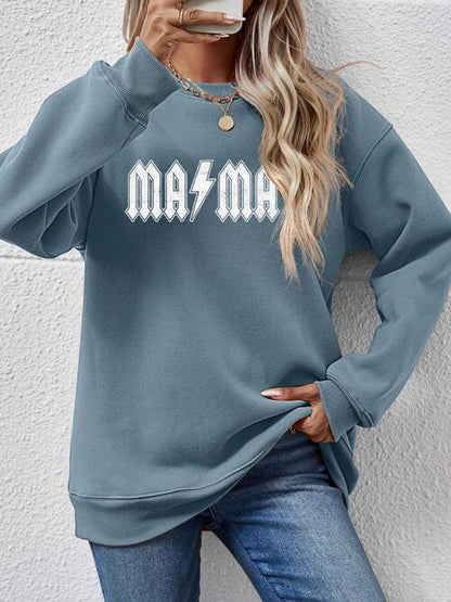 Sweatshirt mit Buchstaben Grafik und tief angesetzten Schultern