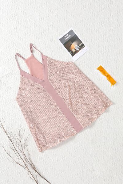 Racerback-Tanktop mit Pailletten