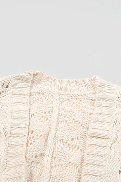 Cárdigan de manga larga con frente abierto de talla grande