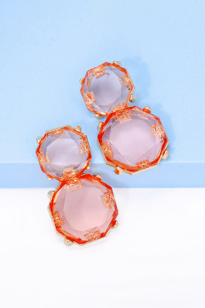 Ohrringe mit geometrischem Rahmen aus Zinklegierung