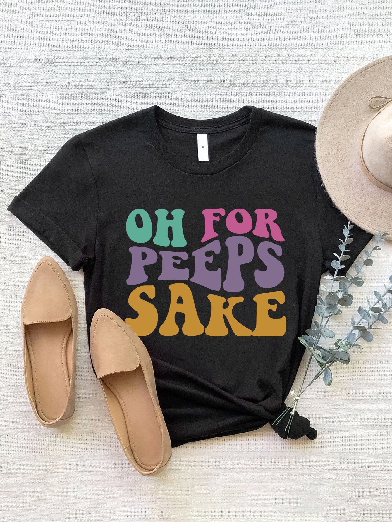 OH FOR PEEPS SAKE T-Shirt mit Rundhalsausschnitt