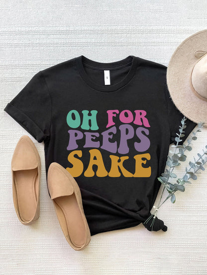 OH FOR PEEPS SAKE T-Shirt mit Rundhalsausschnitt