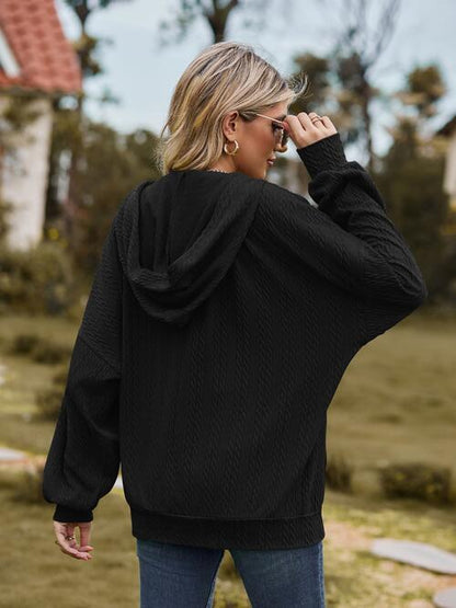 Langärmlige Jacke mit Reißverschluss und Kordelzug