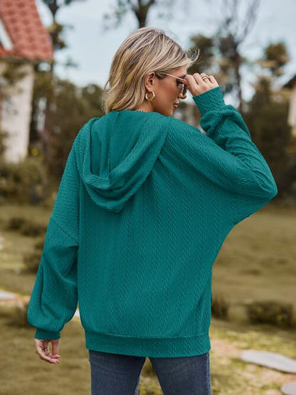 Langärmlige Jacke mit Reißverschluss und Kordelzug