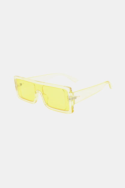 Rechteckige Sonnenbrille mit Rahmen aus Polycarbonat