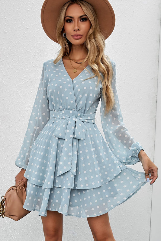 Kleid mit Ballonärmeln und Polka Dots
