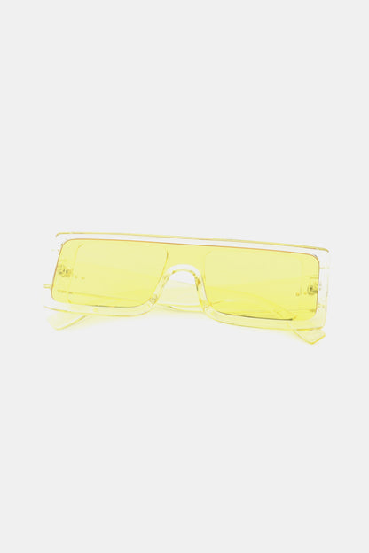 Rechteckige Sonnenbrille mit Rahmen aus Polycarbonat