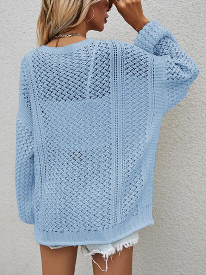 Strickjacke mit durchbrochener Knopfleiste vorne