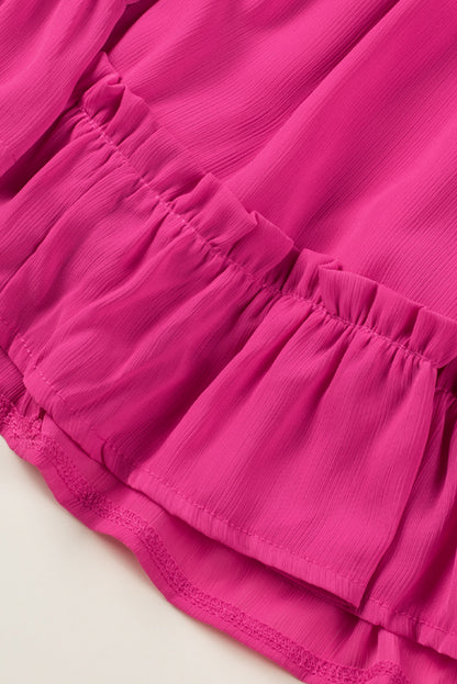 Kleid mit Rüschen und Ballonärmeln zum Binden am Hals