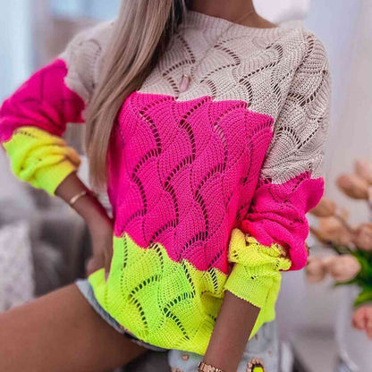 Pullover mit durchbrochenem Farbblock