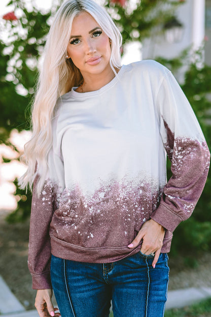 Bedrucktes Langarm-Sweatshirt mit Rundhalsausschnitt