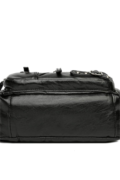 Bolso bandolera de piel sintética con múltiples bolsillos