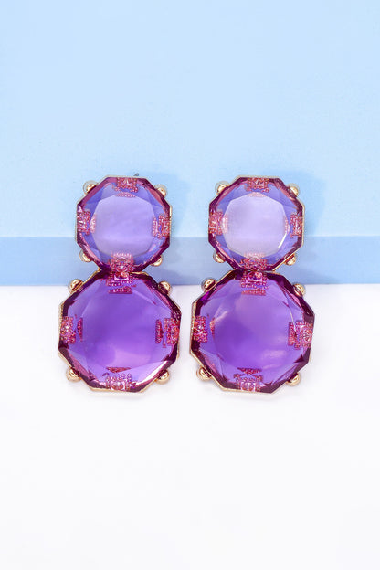 Ohrringe mit geometrischem Rahmen aus Zinklegierung