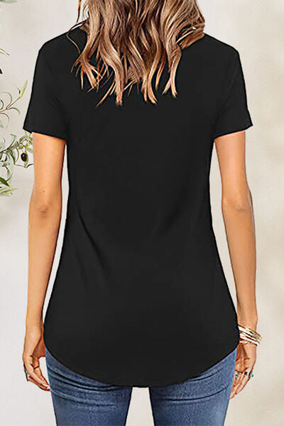 Camiseta de manga corta cruzada