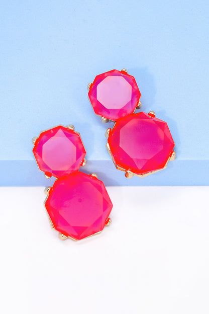 Ohrringe mit geometrischem Rahmen aus Zinklegierung