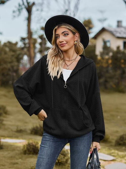 Langärmlige Jacke mit Reißverschluss und Kordelzug