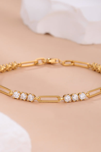 Pulsera de plata de ley 925 con moissanita de 1,8 quilates