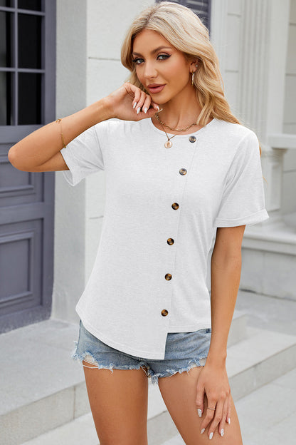 T-Shirt mit Rundhalsausschnitt und kurzen Ärmeln