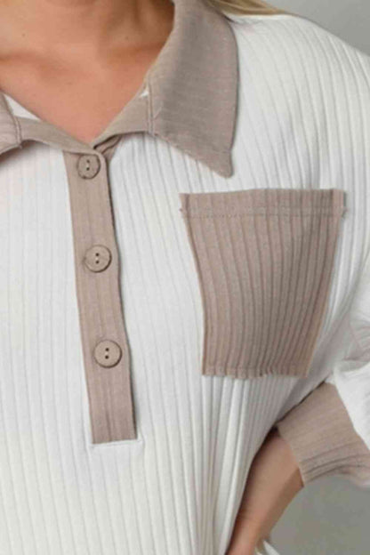 Oberteil mit kontrastierendem Kragen