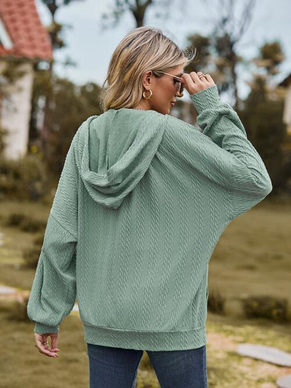 Langärmlige Jacke mit Reißverschluss und Kordelzug