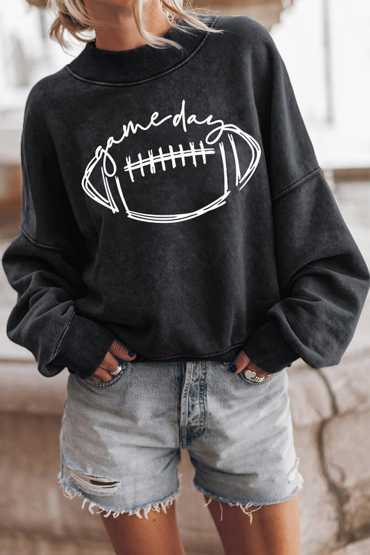 Sweatshirt mit Rundhalsausschnitt, langen Ärmeln und FOOTBALL-Grafik