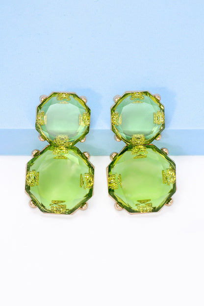 Ohrringe mit geometrischem Rahmen aus Zinklegierung