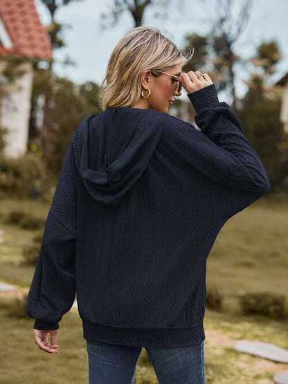 Langärmlige Jacke mit Reißverschluss und Kordelzug