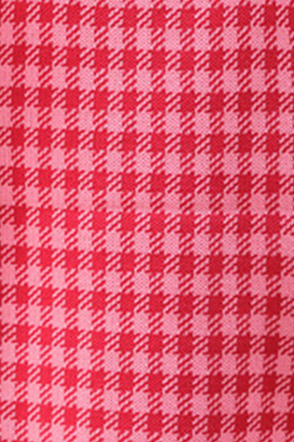 Ärmelloses Strickoberteil mit Rundhalsausschnitt und Karomuster