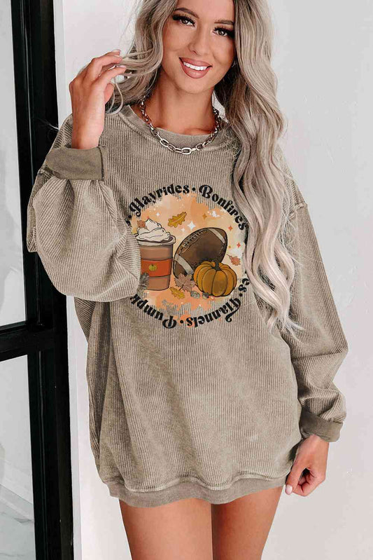 Sweatshirt mit überschnittenen Schultern und Grafik