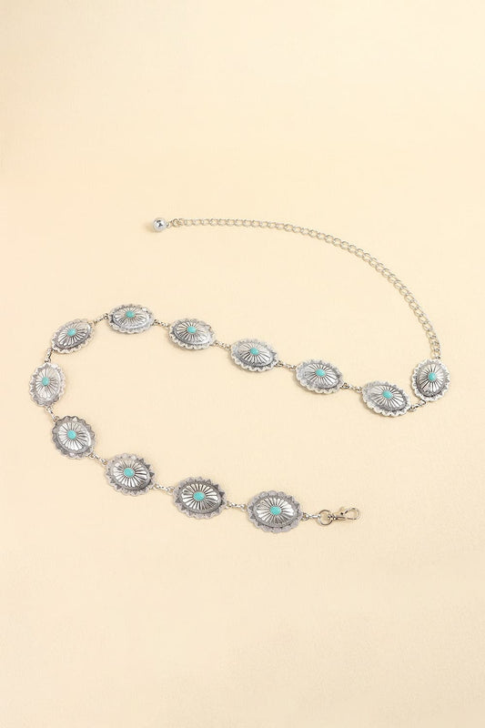 Türkiser Vintage-Gürtel aus Legierung