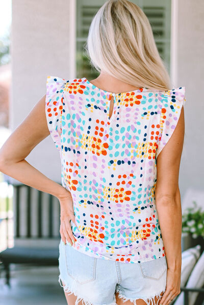 Bluse mit Rundhalsausschnitt und Rüschen