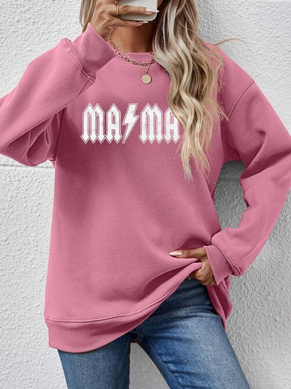 Sweatshirt mit Buchstaben Grafik und tief angesetzten Schultern