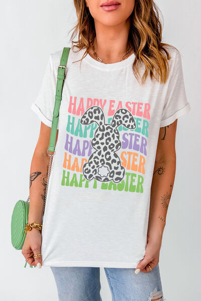 HAPPY EASTER T-Shirt mit Rundhalsausschnitt und kurzen Ärmeln