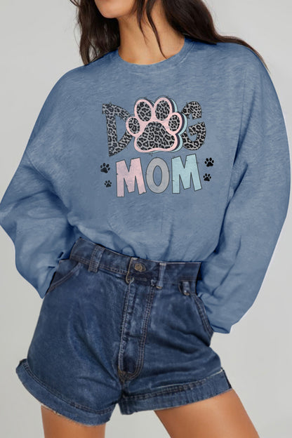 Simply Love – Simply Love – Sweatshirt mit Grafik „DOG MOM“ in voller Größe