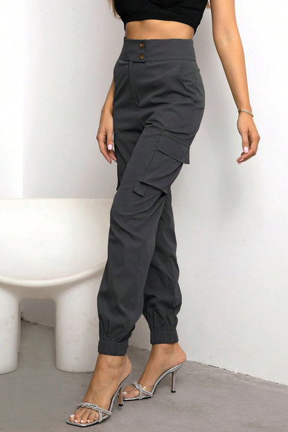 Cargohose mit hoher Taille