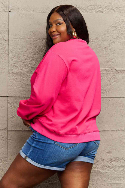 Simply Love Sweatshirt mit Grafik „POSITIVE ENERGY“ in voller Größe