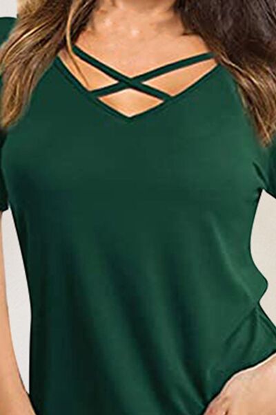 Camiseta de manga corta cruzada
