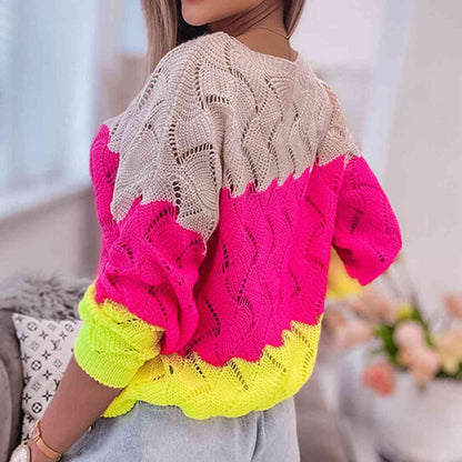 Pullover mit durchbrochenem Farbblock