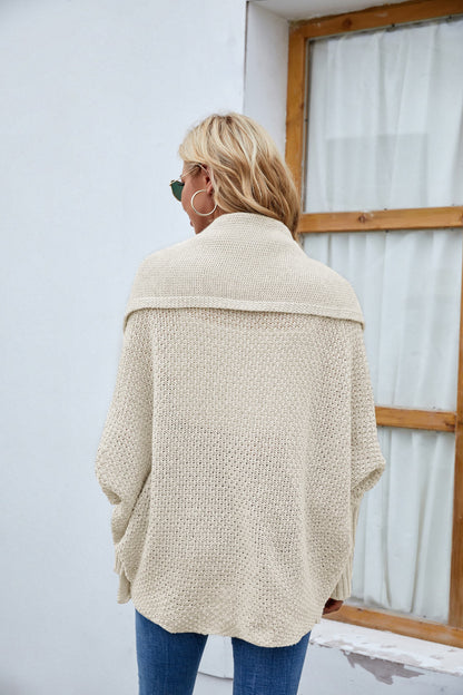 Strickjacke mit langen Ärmeln und offener Vorderseite