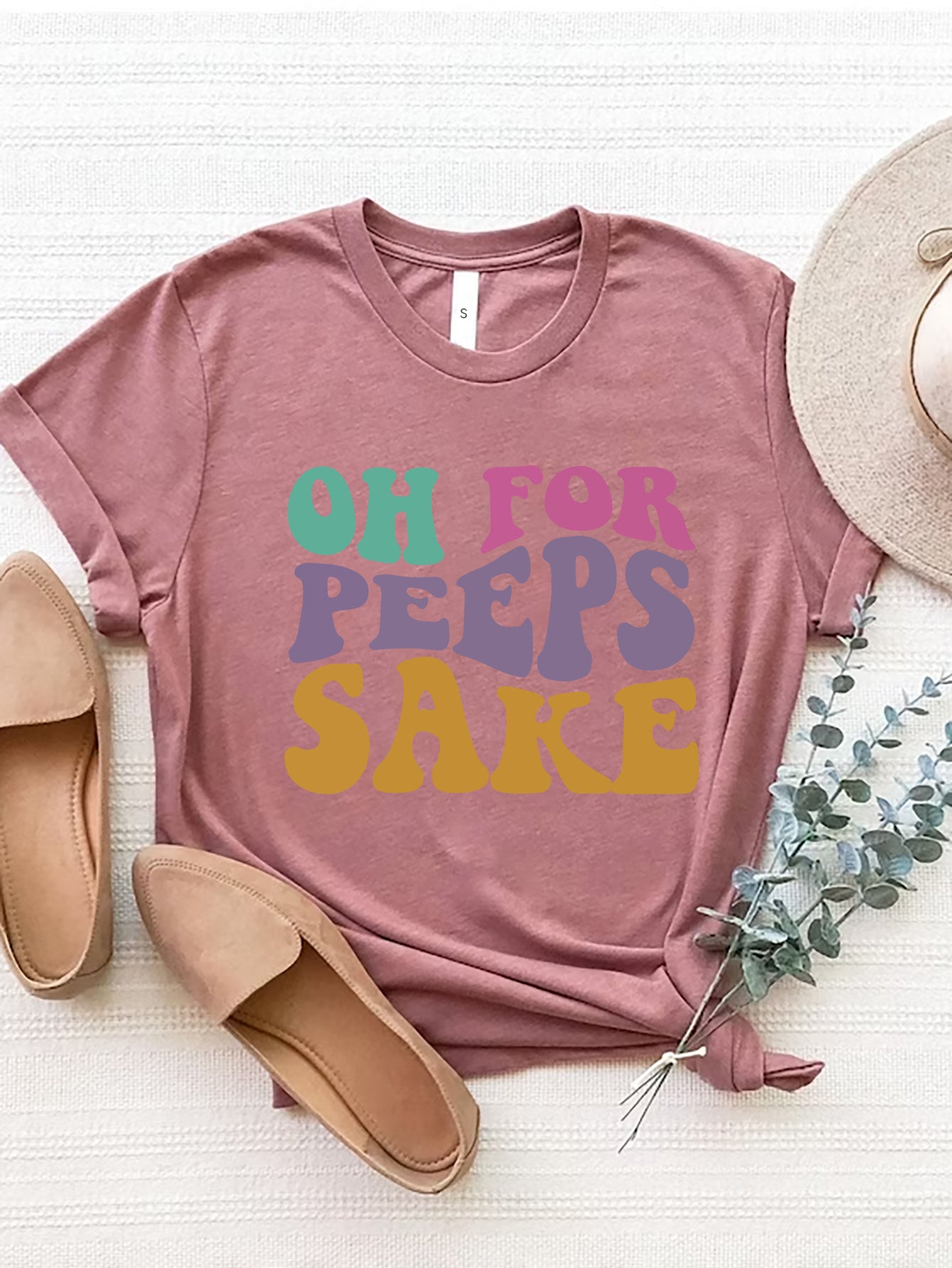 OH FOR PEEPS SAKE T-Shirt mit Rundhalsausschnitt