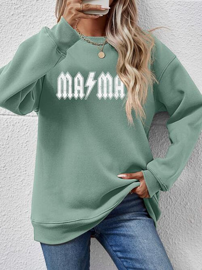 Sweatshirt mit Buchstaben Grafik und tief angesetzten Schultern