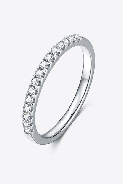 Platinierter Halb-Eternity-Ring mit Moissanit
