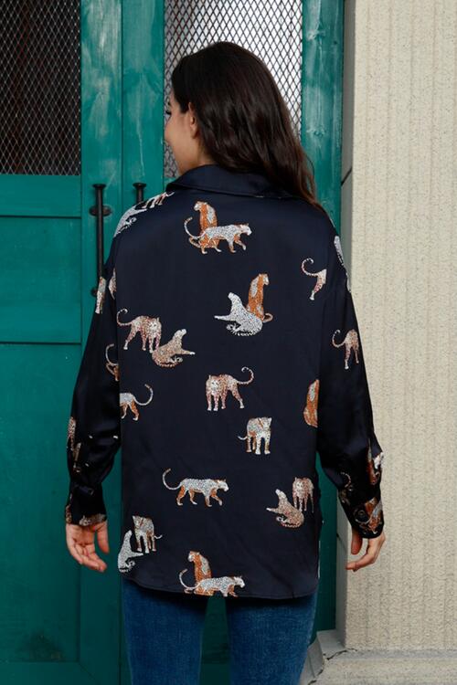 Hemd mit Kragen und Animalprint