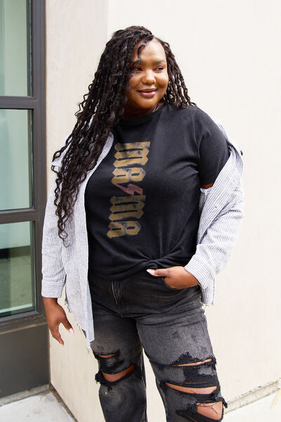 Simply Love – MAMA – Kurzärmliges T-Shirt in voller Größe