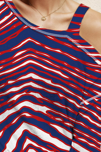 Gestreiftes Langarm-T-Shirt mit asymmetrischem Ausschnitt