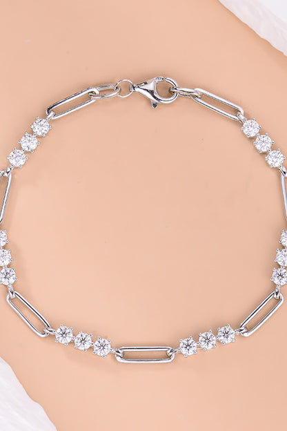 Pulsera de plata de ley 925 con moissanita de 1,8 quilates