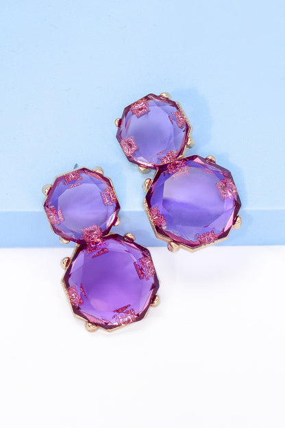 Ohrringe mit geometrischem Rahmen aus Zinklegierung