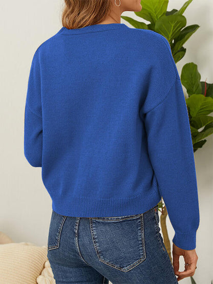 Cardigan mit Blumenmuster, Knopfleiste vorn und überschnittenen Schultern